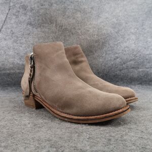 Dolce Vita Shoes Womens 7 Bootie Sutton Double Zip Fashion Classic Leather Taupe
